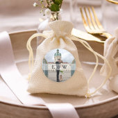 シンプルカップルのモノグラムイニシャル写真結婚の ラウンドシール