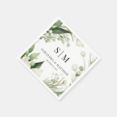 シンプルカップルイニシャルクリスマス結婚ホリデー スタンダードカクテルナプキン (角)