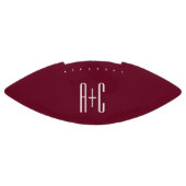 シンプルカップルイニシャル|ホワイト&バーガンディ アメリカンフットボール (パネル)