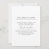 シンプルカップルモダンコンテンポラリー写真結婚の 招待状 (裏面)