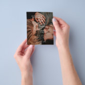 シンプルカップル写真の低コスト結婚式招待状 チラシ (手)