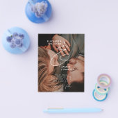 シンプルカップル写真の低コスト結婚式招待状 チラシ (シングル)