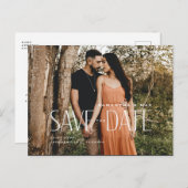 シンプルカップル写真コラージュ日付の保存 案内ポストカード (正面/裏面)
