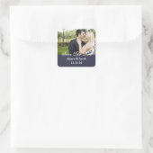 シンプルカップル写真Save the Date 結婚's スクエアシール (バッグ)