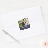 シンプルカップル写真Save the Date 結婚's スクエアシール (封筒)