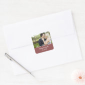シンプルカップル写真Save the Date 結婚's スクエアシール (封筒)