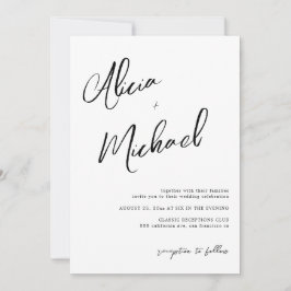 シンプルカップル名スクリプトQR CODE結婚's 招待状