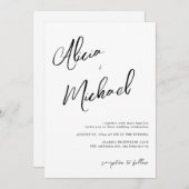 シンプルカップル名スクリプトQR CODE結婚's 招待状 (正面/裏面)