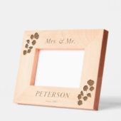 シンプルカップル花カスタム木写真フレーム レーザー彫刻フレーム (左)