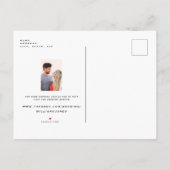 シンプルカップル2枚フォトブラック日付を保存 案内ポストカード (裏面)