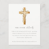 シンプルカトリック水の色の教会の結婚詳細 エンクロージャーカード (正面)