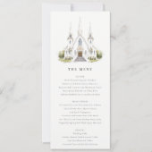 シンプルカトリック水彩教会のメ結婚ニュー 招待状 (正面)