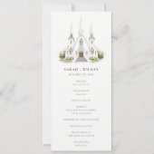 シンプルカトリック水彩教会結婚式 プログラム (正面)