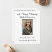 シンプルカトリック葬儀記念祈りの言葉カード ノートカード (正面/裏面インサイチュ)