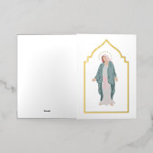 シンプルカトリック葬儀記念祈りの言葉カード 箔グリーティングカード (外側レイダウン)