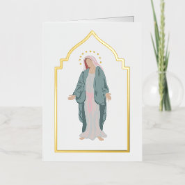 シンプルカトリック葬儀記念祈りの言葉カード 箔グリーティングカード