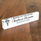 シンプルカドゥセウスカスタムドクターナース デスクネームプレート (側面)