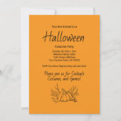 シンプルカボチャオレンジハロウィーンの衣装パーティー 招待状 (正面)