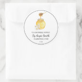 シンプルカモミール注入はちみつラベル ラウンドシール (バッグ)