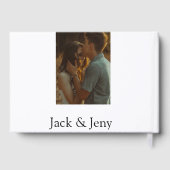 シンプルカラフルの追加ミニマル名写真文字の顧客 ゲストブック (裏面)