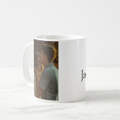 シンプルカラフルの追加ミニマル名写真文字の顧客 コーヒーマグカップ (正面左)