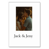 シンプルカラフルの追加ミニマル名写真文字の顧客 テーブルナンバー (裏面)