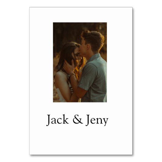 シンプルカラフルの追加ミニマル名写真文字の顧客 テーブルナンバー (正面)