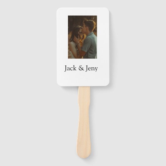 シンプルカラフルの追加ミニマル名写真文字の顧客 ハンドファン (正面)