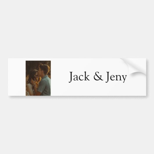 シンプルカラフルの追加ミニマル名写真文字の顧客 バンパーステッカー (正面)