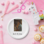 シンプルカラフルの追加ミニマル名写真文字の顧客 ペーパープレート (パーティー)