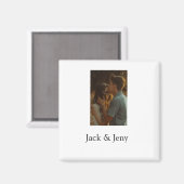 シンプルカラフルの追加ミニマル名写真文字の顧客 マグネット (正面/裏面)