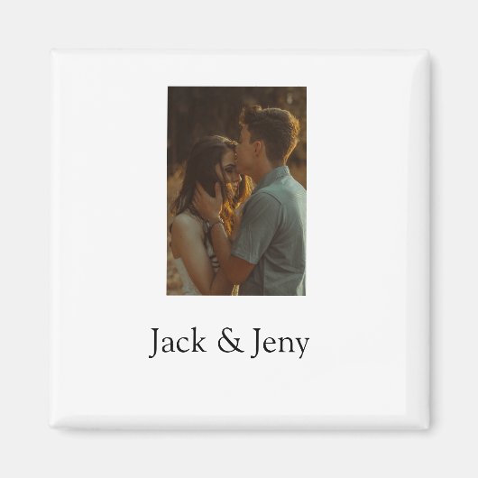 シンプルカラフルの追加ミニマル名写真文字の顧客 マグネット (正面)