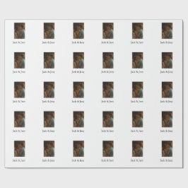 シンプルカラフルの追加ミニマル名写真文字の顧客 ラッピングペーパー