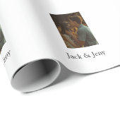 シンプルカラフルの追加ミニマル名写真文字の顧客 ラッピングペーパー (ロールコーナー)