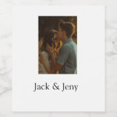 シンプルカラフルの追加ミニマル名写真文字の顧客 ワインラベル (シングルラベル)