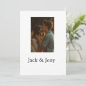 シンプルカラフルの追加ミニマル名写真文字の顧客 招待状 (スタンド正面)