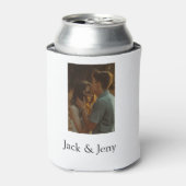 シンプルカラフルの追加ミニマル名写真文字の顧客 缶クーラー (缶正面)