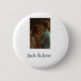 シンプルカラフルの追加ミニマル名写真文字の顧客 缶バッジ