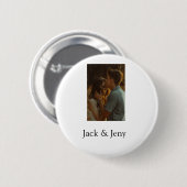 シンプルカラフルの追加ミニマル名写真文字の顧客 缶バッジ (正面&裏面)