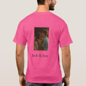 シンプルカラフルの追加ミニマル名写真文字の顧客 Tシャツ (裏面)