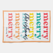 シンプルカラフルエレガントオレンジメリー キッチンタオル (横)