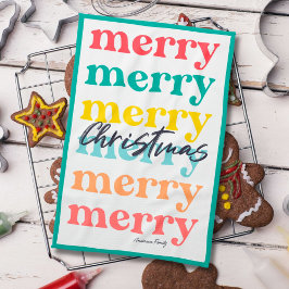 シンプルカラフルエレガントクリスマス キッチンタオル