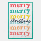 シンプルカラフルエレガントクリスマス キッチンタオル (縦)