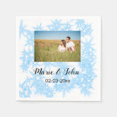 シンプルカラフルカスタムブルー輝きグリッタースロー スタンダードカクテルナプキン (正面)