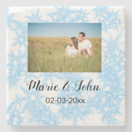 シンプルカラフルカスタムブルー輝きグリッタースロー ストーンコースター