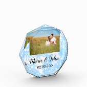 シンプルカラフルカスタムブルー輝きグリッタースロー フォトブロック (左)