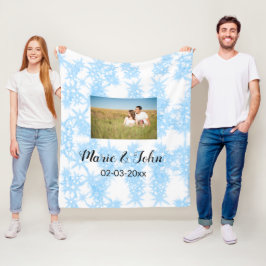 シンプルカラフルカスタムブルー輝きグリッタースロー フリースブランケット