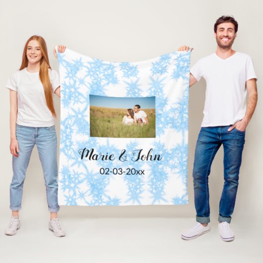 シンプルカラフルカスタムブルー輝きグリッタースロー フリースブランケット (インサイチュ)