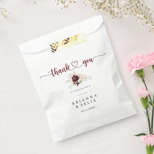 シンプルカラフルクラシックフローラありがとうご結婚ざう フェイバーバッグ (封をした状態)