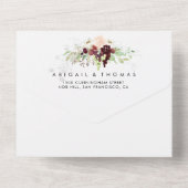 シンプルカラフルクラシックフローラ結婚s オールインワン招待状 (裏面)